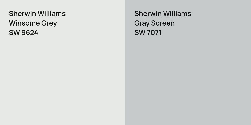 Sherwin Williams Winsome Grey vs. Sherwin Williams Gray Screen