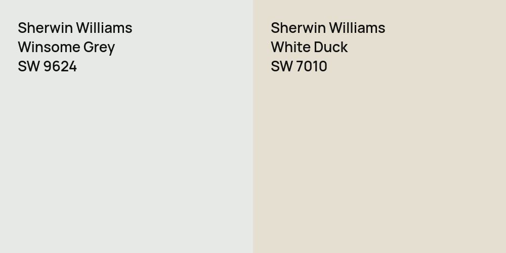 Sherwin Williams Winsome Grey vs. Sherwin Williams White Duck