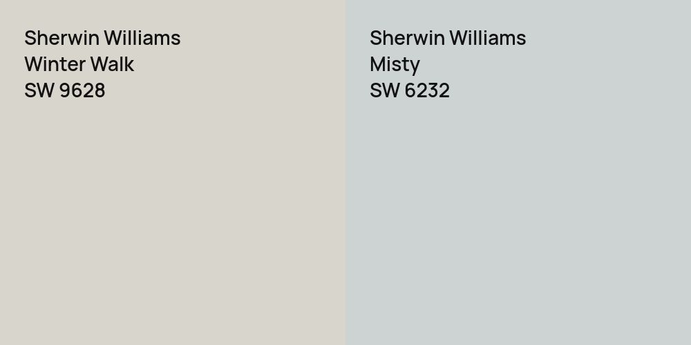 Sherwin Williams Winter Walk vs. Sherwin Williams Misty