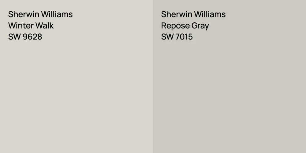 Sherwin Williams Winter Walk vs. Sherwin Williams Repose Gray