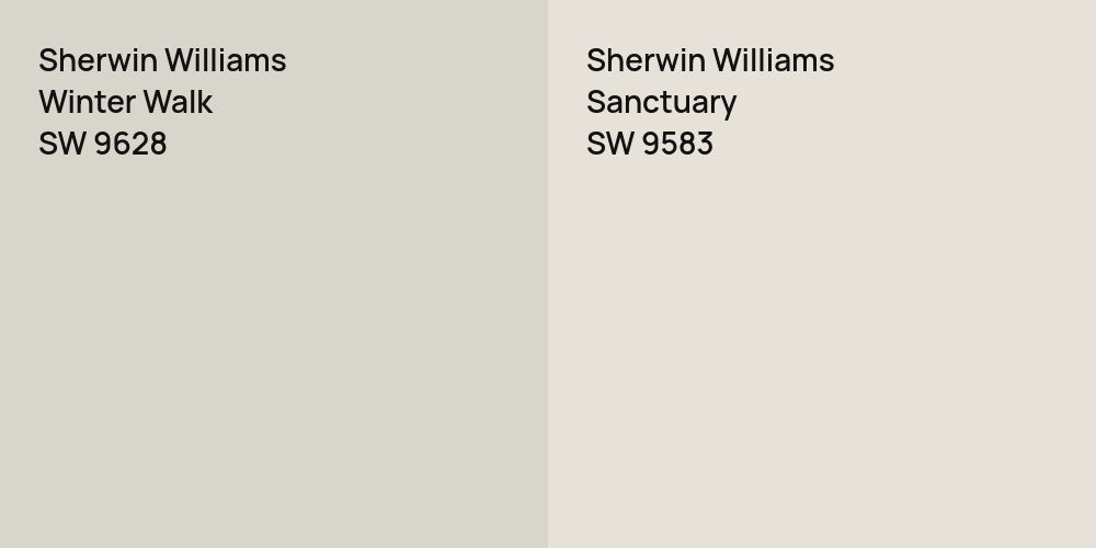 Sherwin Williams Winter Walk vs. Sherwin Williams Sanctuary