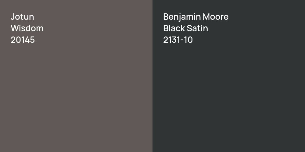 Jotun Wisdom vs. Benjamin Moore Black Satin