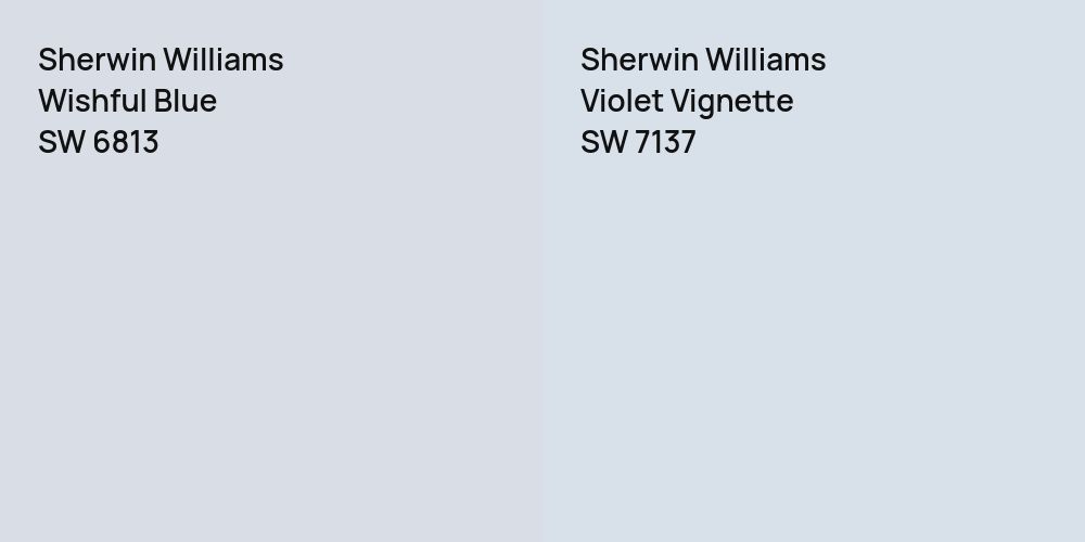 Sherwin Williams Wishful Blue vs. Sherwin Williams Violet Vignette