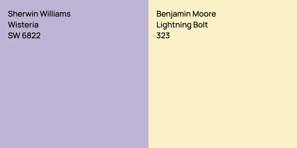 Sherwin Williams Wisteria vs. Benjamin Moore Lightning Bolt