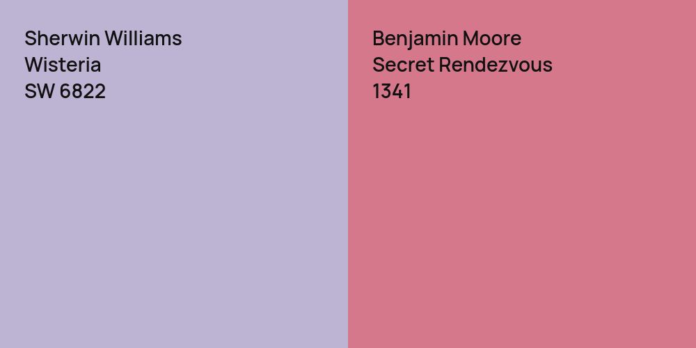 Sherwin Williams Wisteria vs. Benjamin Moore Secret Rendezvous