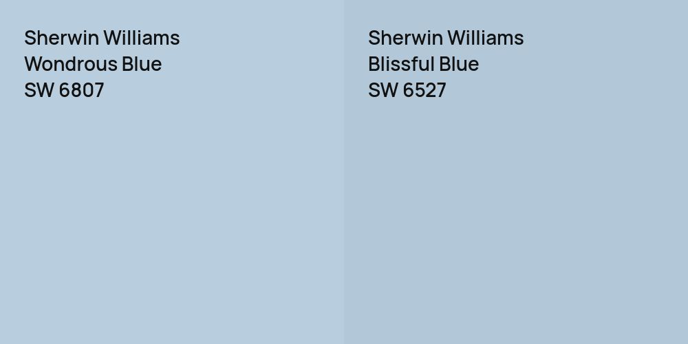 Sherwin Williams Wondrous Blue vs. Sherwin Williams Blissful Blue