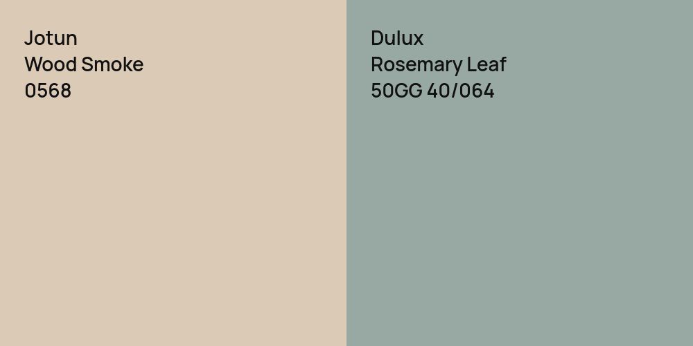 Jotun Wood Smoke vs. Dulux Rosemary Leaf