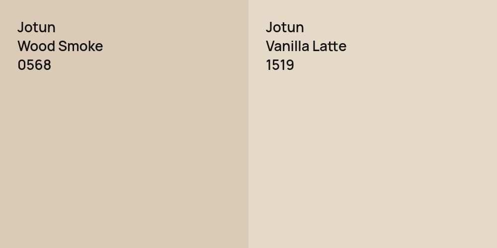 Jotun Wood Smoke vs. Jotun Vanilla Latte