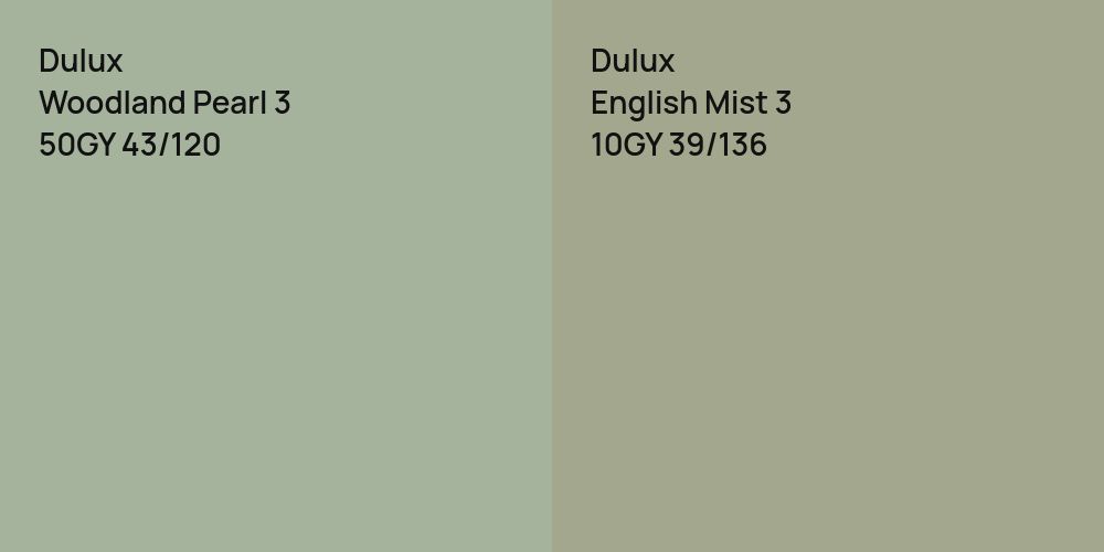 Dulux Woodland Pearl 3 vs. Dulux English Mist 3