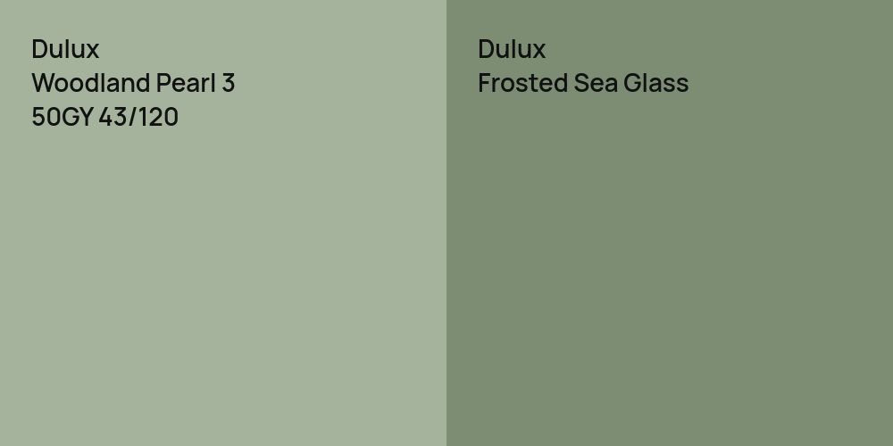 Dulux Woodland Pearl 3 vs. Dulux Frosted Sea Glass