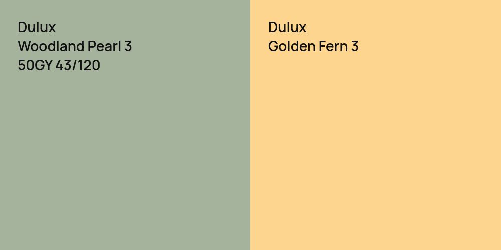 Dulux Woodland Pearl 3 vs. Dulux Golden Fern 3