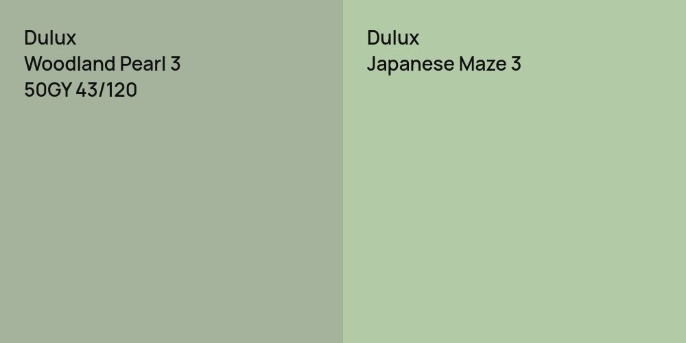 Dulux Woodland Pearl 3 vs. Dulux Japanese Maze 3