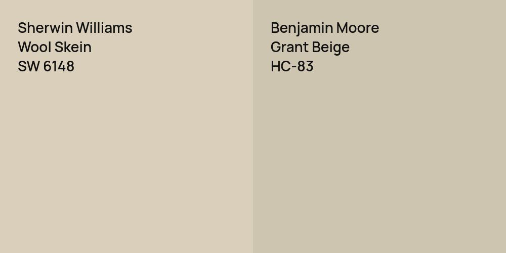 Sherwin Williams Wool Skein vs. Benjamin Moore Grant Beige