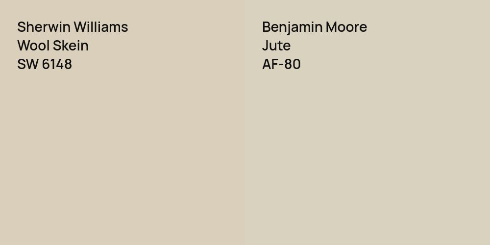 Sherwin Williams Wool Skein vs. Benjamin Moore Jute