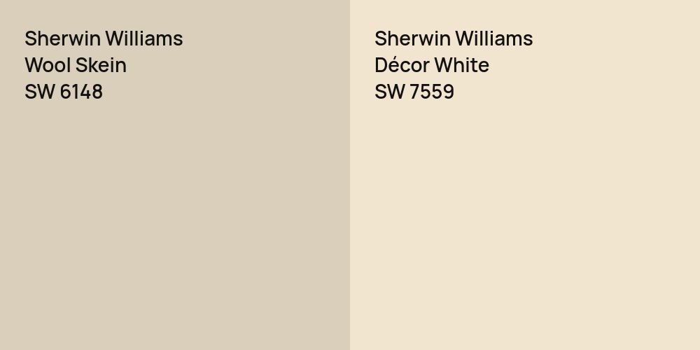 Sherwin Williams Wool Skein vs. Sherwin Williams Décor White