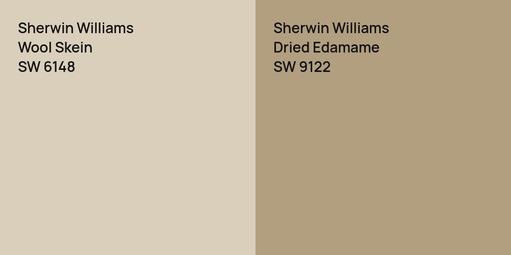 Sherwin Williams Wool Skein vs. Sherwin Williams Dried Edamame