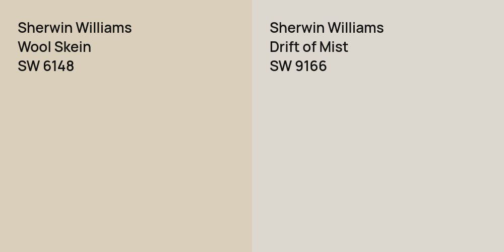 Sherwin Williams Wool Skein vs. Sherwin Williams Drift of Mist