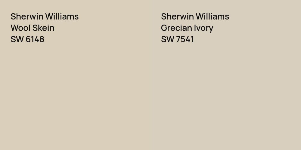 Sherwin Williams Wool Skein vs. Sherwin Williams Grecian Ivory