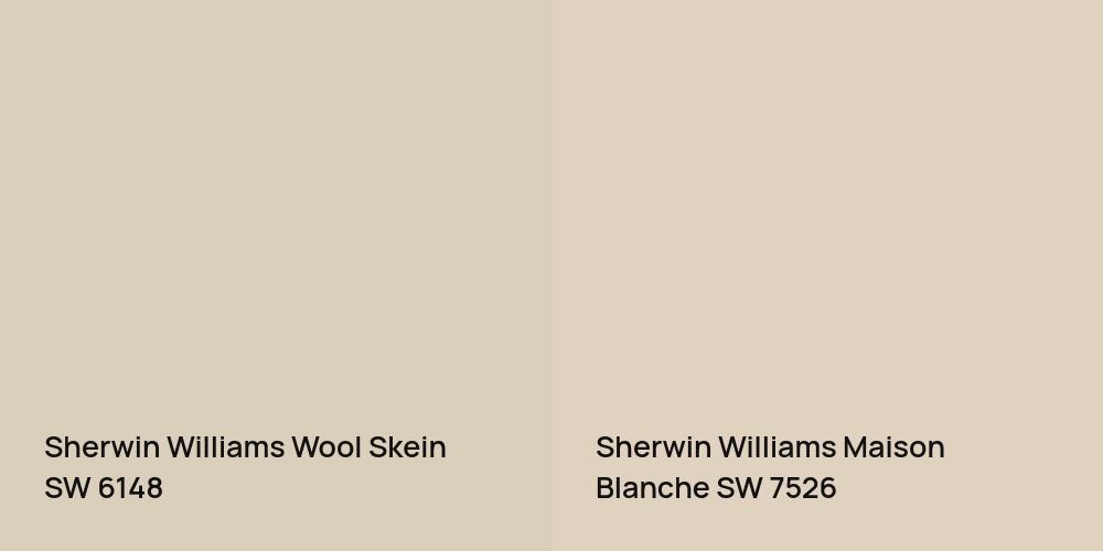 Sherwin Williams Wool Skein vs. Sherwin Williams Maison Blanche