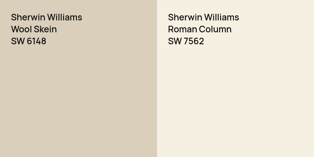 Sherwin Williams Wool Skein vs. Sherwin Williams Roman Column