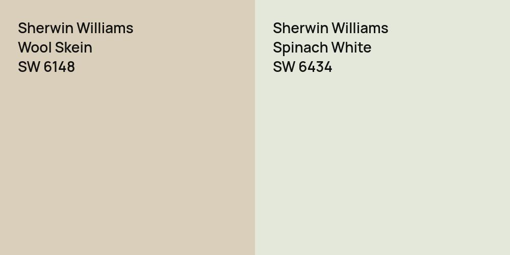 Sherwin Williams Wool Skein vs. Sherwin Williams Spinach White