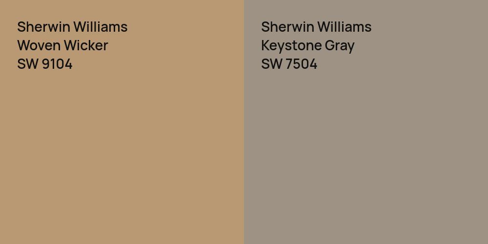 Sherwin Williams Woven Wicker vs. Sherwin Williams Keystone Gray