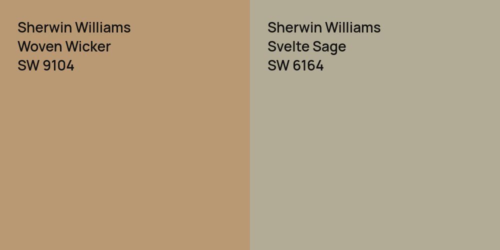 Sherwin Williams Woven Wicker vs. Sherwin Williams Svelte Sage