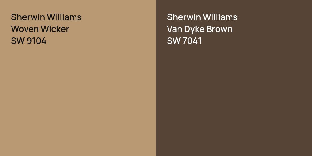 Sherwin Williams Woven Wicker vs. Sherwin Williams Van Dyke Brown