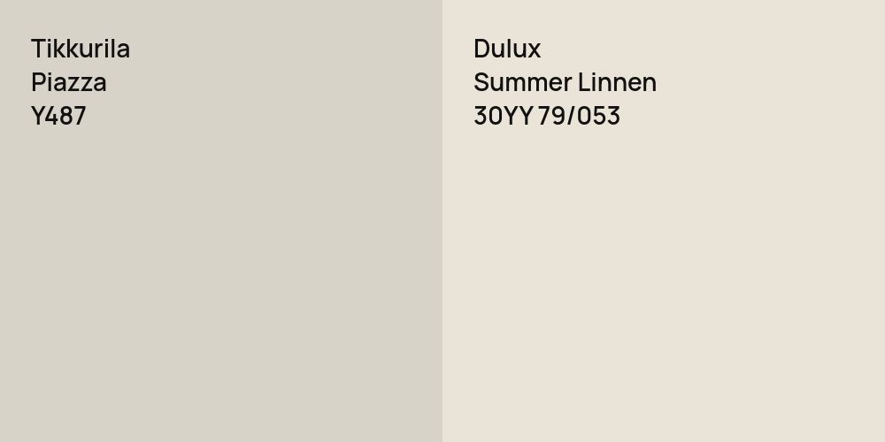 Tikkurila Piazza vs. Dulux Summer Linnen