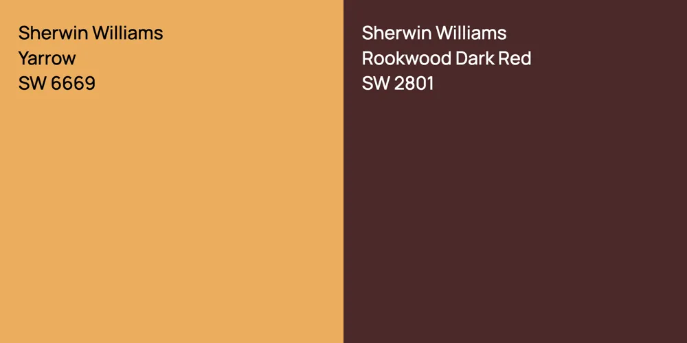 Sherwin Williams Yarrow vs. Sherwin Williams Rookwood Dark Red