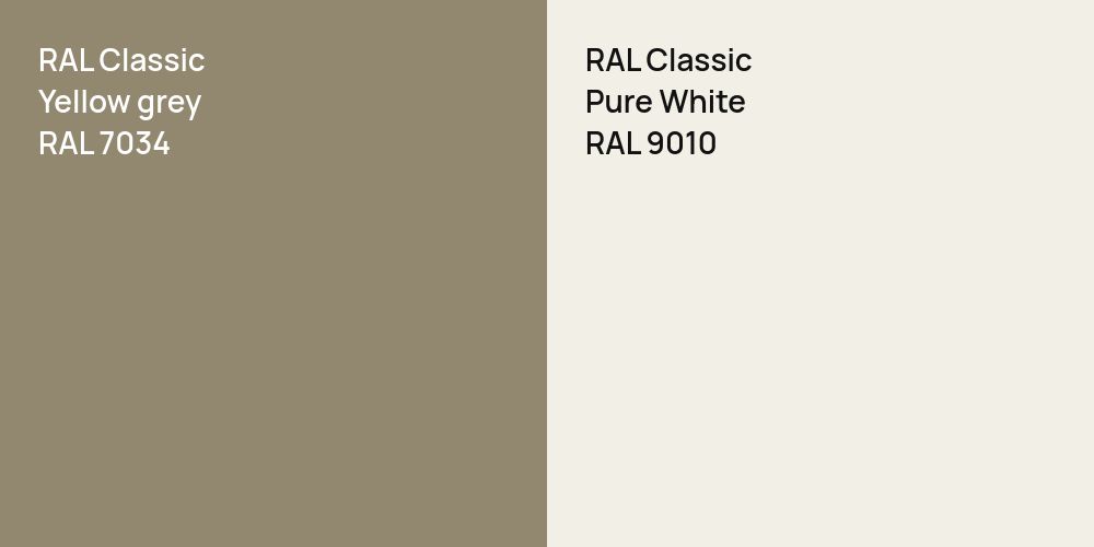 RAL Classic  Yellow grey vs. RAL Classic Pure White