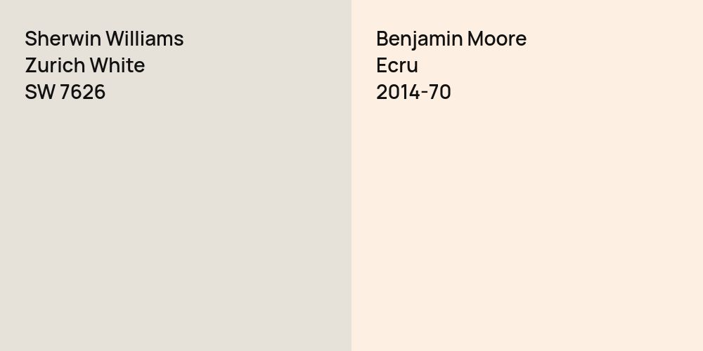 Sherwin Williams Zurich White vs. Benjamin Moore Ecru