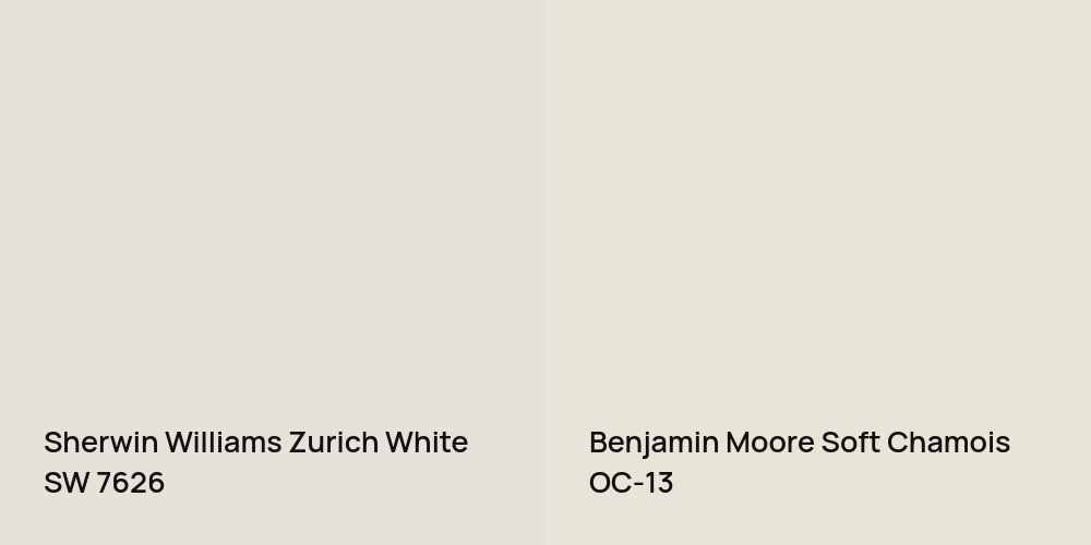 Sherwin Williams Zurich White vs. Benjamin Moore Soft Chamois