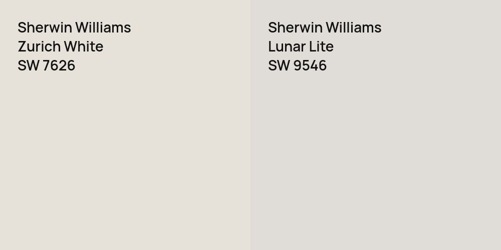 Sherwin Williams Zurich White vs. Sherwin Williams Lunar Lite