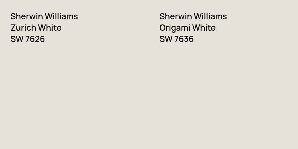 Sherwin Williams Zurich White vs. Sherwin Williams Origami White