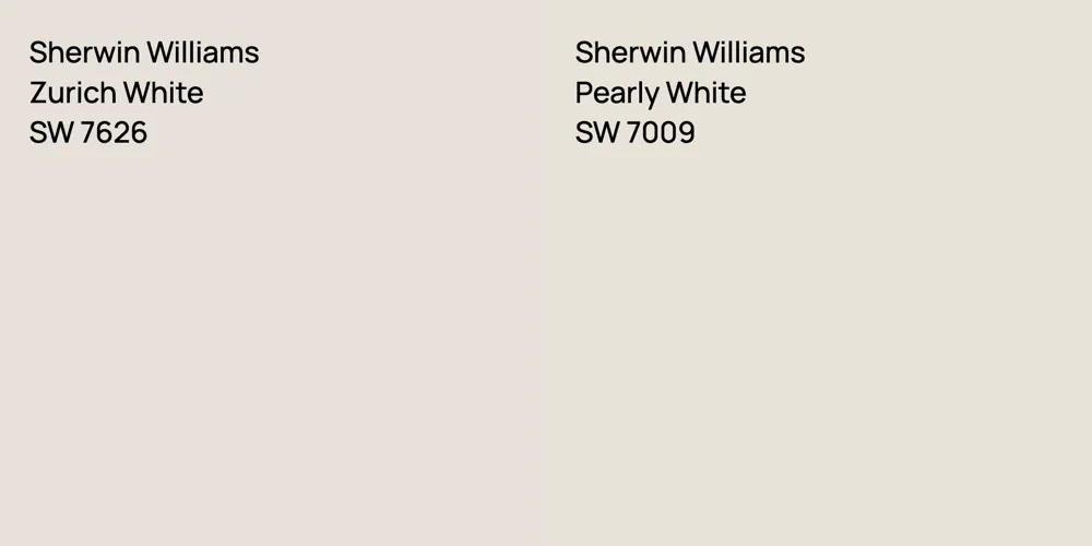 Sherwin Williams Zurich White vs. Sherwin Williams Pearly White