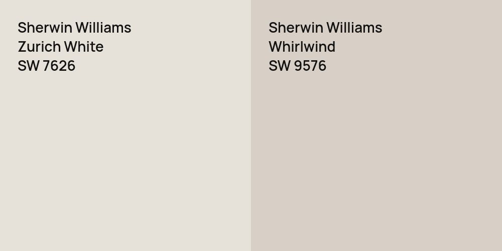 Sherwin Williams Zurich White vs. Sherwin Williams Whirlwind