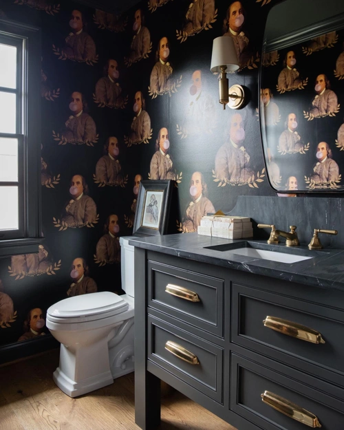 Bathroom with Franklin wallpaper