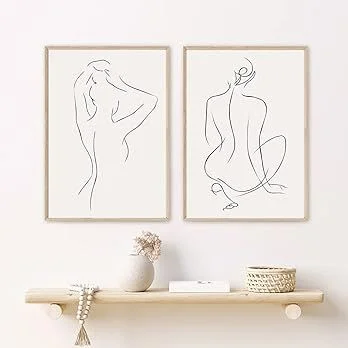 Abstract Figures Posters Nude Yoga Woman