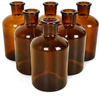 Apothecary Amber Glass Vases
