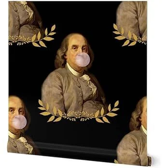 Benjamin Franklin Whimsical Bubblegum Wallpaper