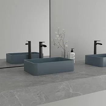 Blue Concrete Bathroom Sink