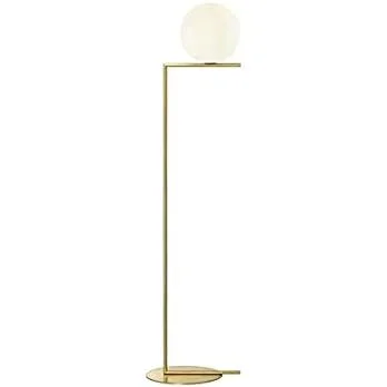 CraftThink Floor Lamp, White Frosted Glass Ball 