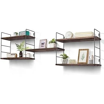 Floating Shelves with Sturdy Metal Frame