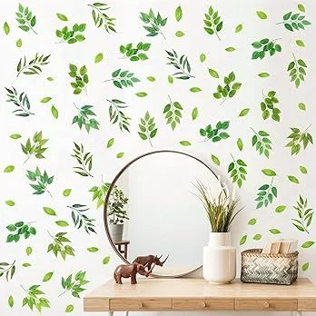 Green Leaves Wall Decals Peel and Stick