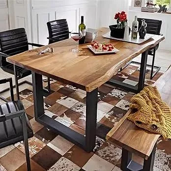 Industrial Solid Wood Dining Table