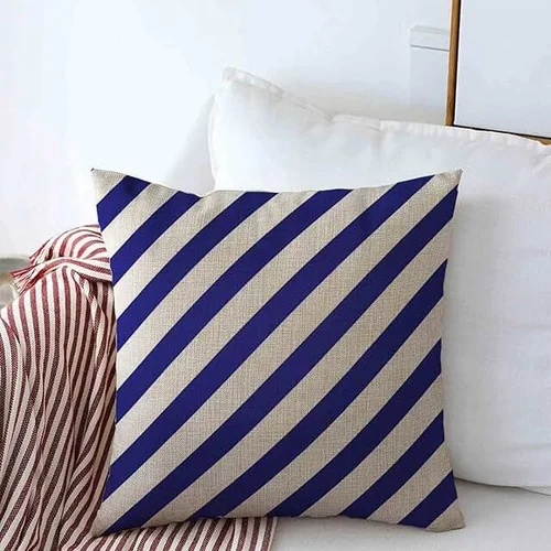 Pillow Case Stripes Blue Diagonal Lines