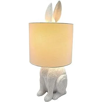 Rabbit Table Lamp White Resin
