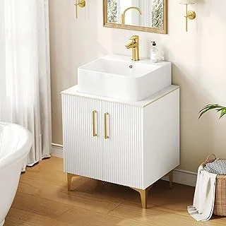 White Modern Bathroom Storage Vanity Cabinet